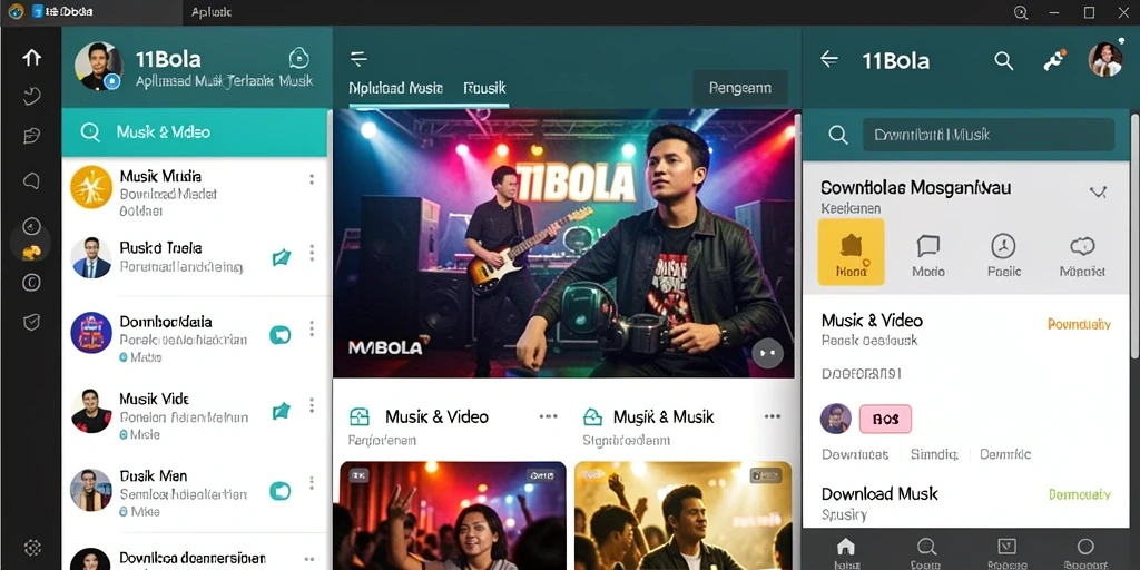 Antarmuka sederhana 11BOLA untuk mengunduh musik.