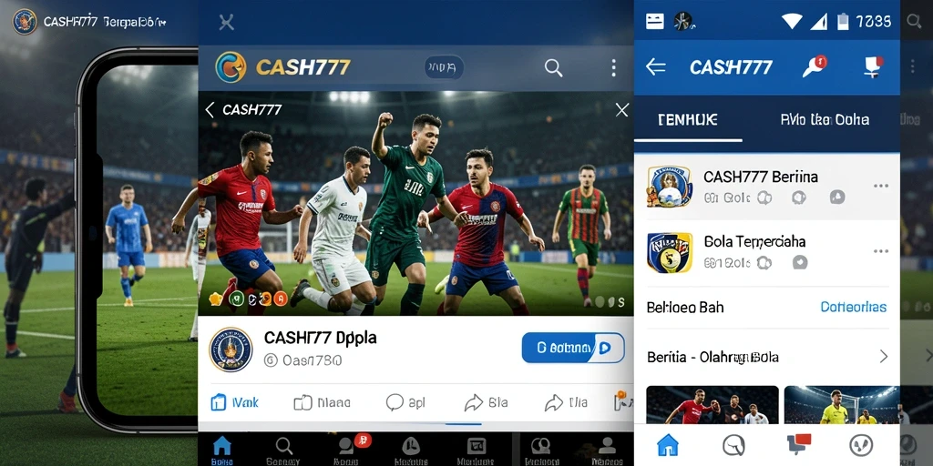 Tampilan antarmuka CASH777 yang menarik dengan fokus pada berita olahraga bola.