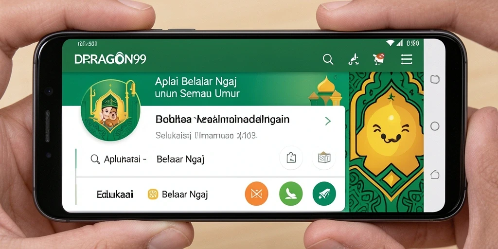 Antarmuka intuitif aplikasi DRAGON99 untuk Belajar Ngaji.