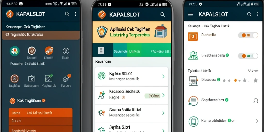 Tampilan antarmuka KAPALSLOT untuk cek tagihan listrik.