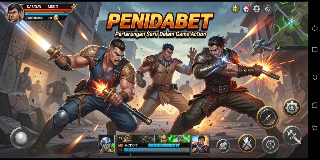 Antarmuka permainan PENIDABET yang dinamis dan menarik.