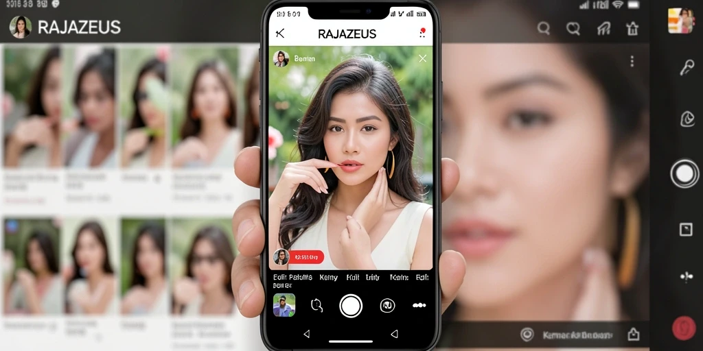 Tampilan antarmuka RAJAZEUS yang bersih dan menarik dengan fitur editing canggih.
