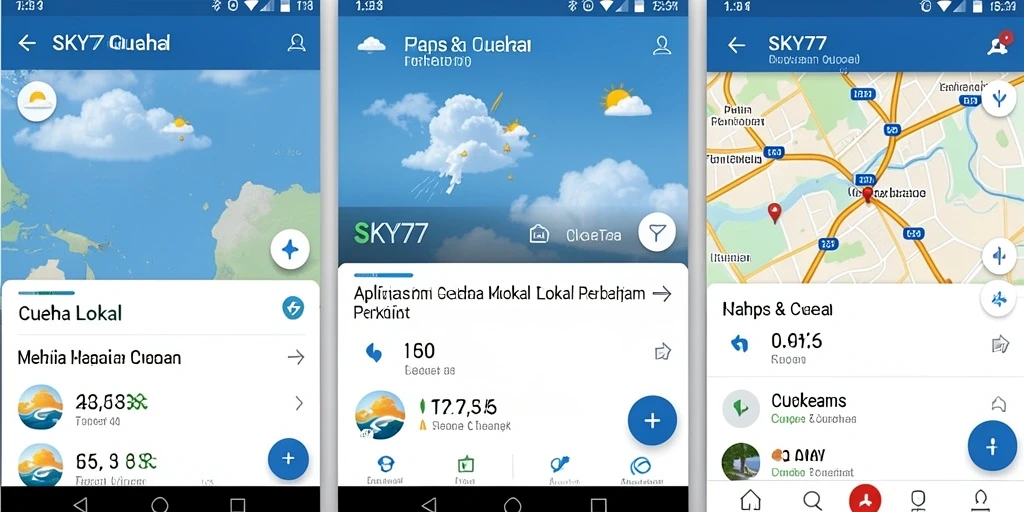 Antarmuka SKY77 yang informatif untuk cuaca lokal.