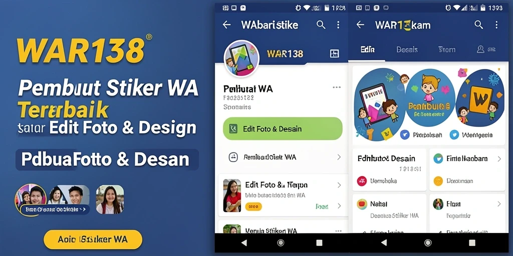 Antarmuka pengguna WAR138 untuk membuat stiker WhatsApp yang mudah dan intuitif.