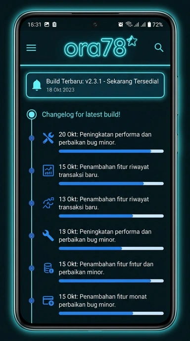 Tampilan riwayat versi ora78
